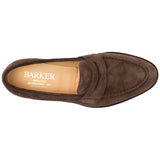 BARKER Shoes Braunton - Classic Leather Loafers - Dark Brown Suede