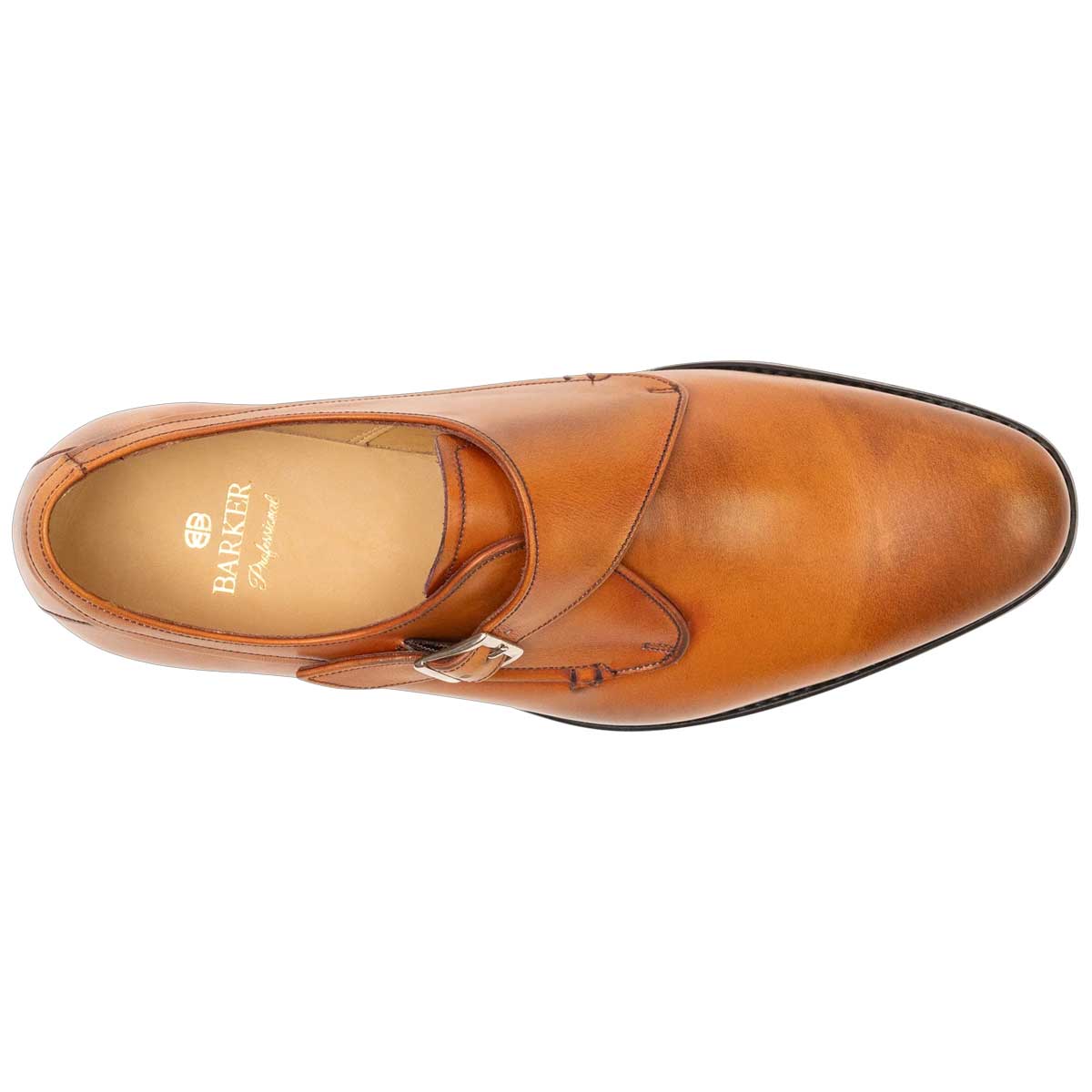 BARKER Shoes Brayton - Leather Monk Strap - Antique Rosewood Calf
