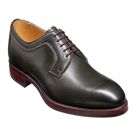 BARKER Skye Shoes - Mens Derby Dainite Sole - Olive Green Grain