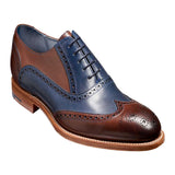 BARKER Valiant Shoes - Mens Brogue - Ebony / Navy Hand Painted