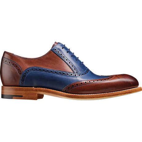 BARKER Valiant Shoes - Mens Brogue - Ebony / Navy Hand Painted