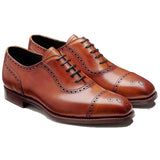BARKER Warwick Shoes - Mens Oxford Brogues - Antique Rosewood Calf