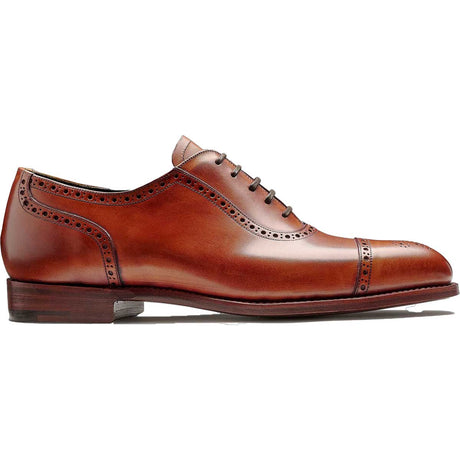 BARKER Warwick Shoes - Mens Oxford Brogues - Antique Rosewood Calf