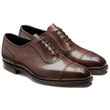 BARKER Warwick Shoes - Mens Oxford Brogues - Dark Walnut Calf
