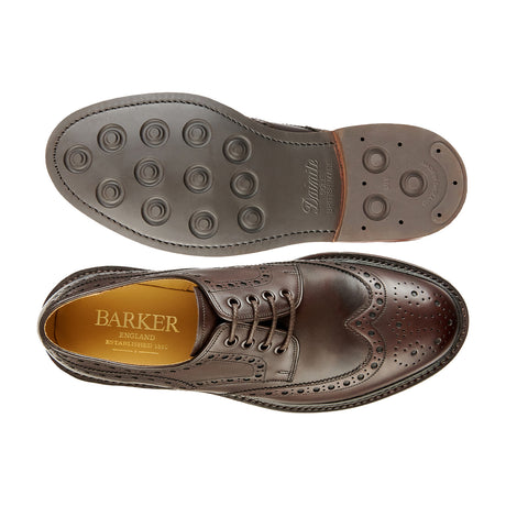 BARKER Kendall Shoes - Mens Brogues - Dark Ebano Calf - sole view