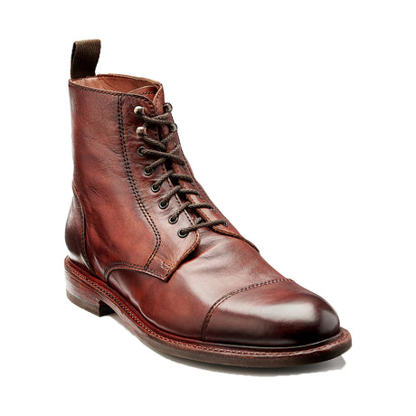 BARKER Bourne Boots - Mens Lace Up - Rosewood Dip Dyed - front view