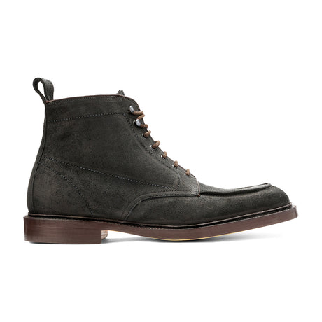 BARKER Jason Boots - Mens Lace Up - Black Split Suede - side view