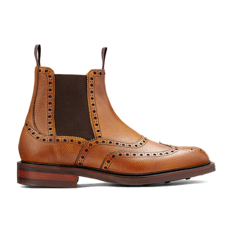 BARKER Bowness Boots - Mens Brogue - Cedar Grain - angled pair view