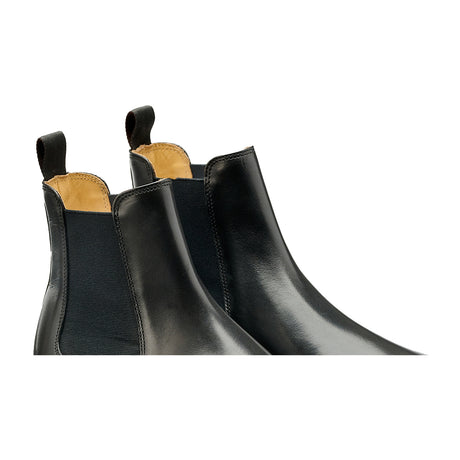 BARKER Wantage Boots - Mens Chelsea - Black Calf - angled pair view