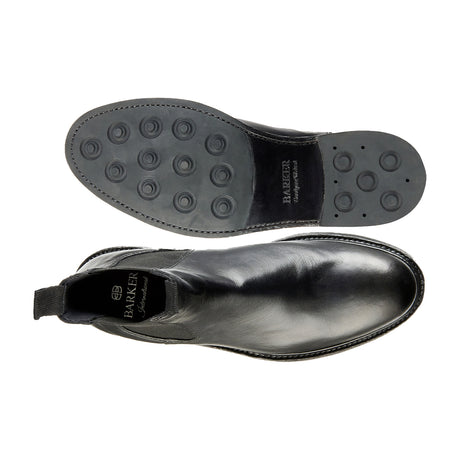 BARKER Wick Boots - Mens Chelsea - Black Dip Dyed - sole view