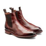 BARKER Wick Boots - Mens Chelsea - Rosewood Dip Dyed - angled pair view