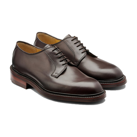 BARKER Penrith Shoes - Mens Derby - Dark Ebano Calf - angled pair view
