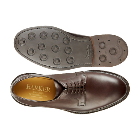 BARKER Penrith Shoes - Mens Derby - Dark Ebano Calf - sole view