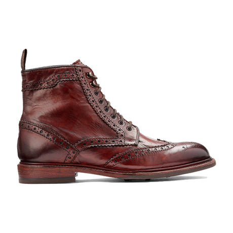 BARKER Denzil Boots - Mens Brogue Lace Up - Rosewood Dip Dyed - side view
