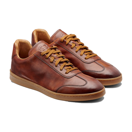 BARKER Wyatt Sneakers - Mens - Tan Dip Dyed - angled pair view