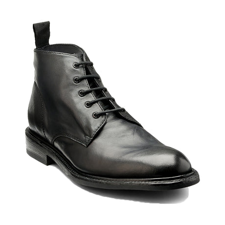 BARKER Ryan Boots - Mens Lace Up - Black Dip Dyed - front view