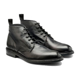 BARKER Ryan Boots - Mens Lace Up - Black Dip Dyed - angled pair view