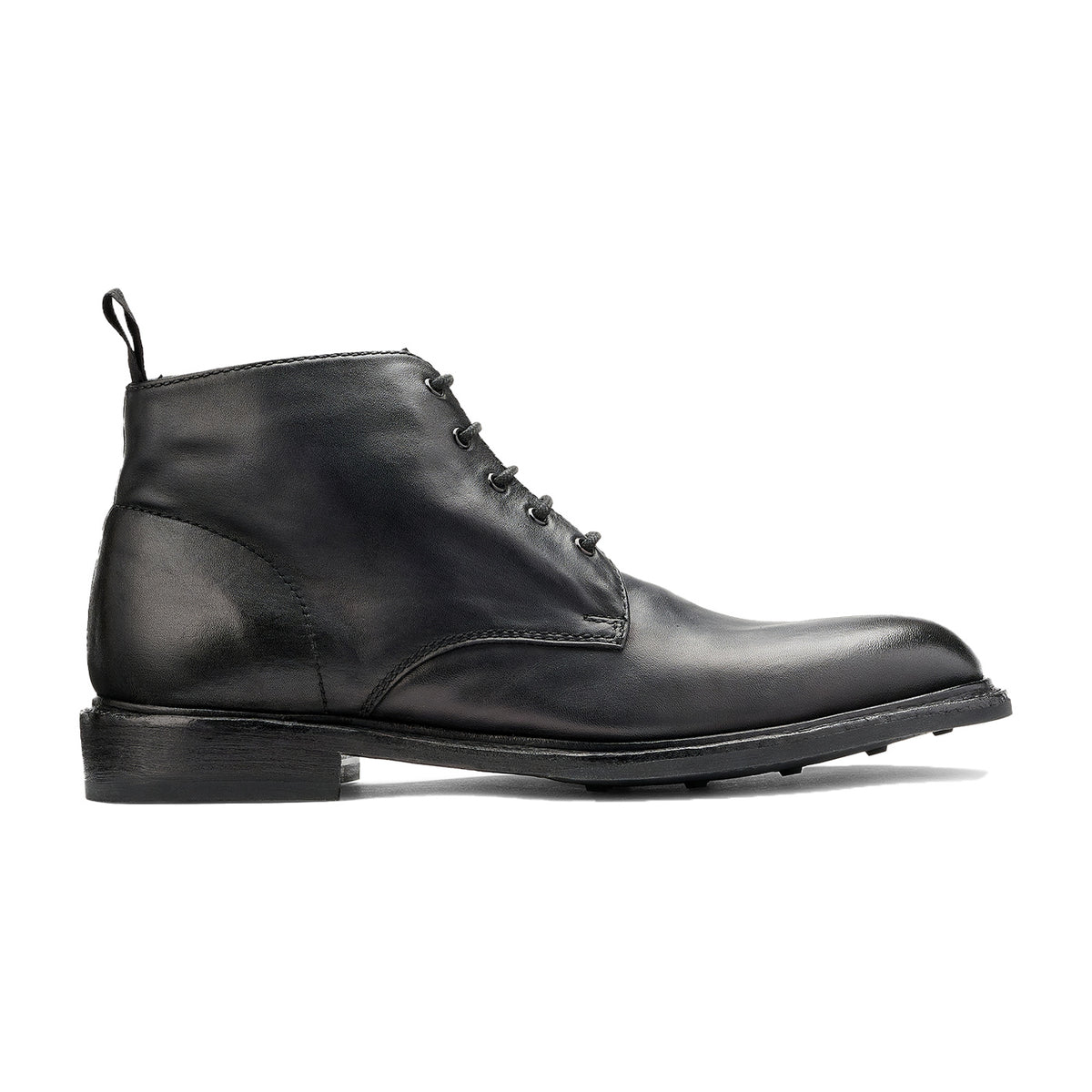 BARKER Ryan Boots - Mens Lace Up - Black Dip Dyed - side view