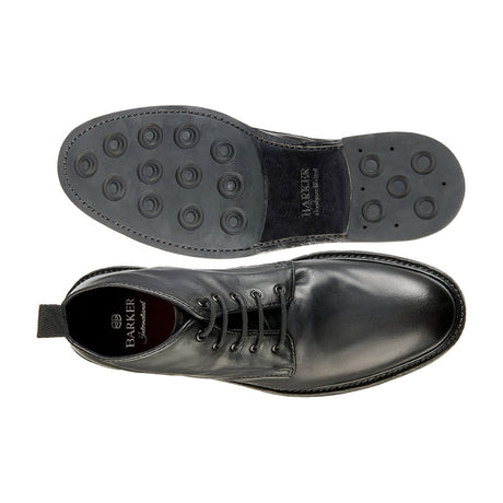 BARKER Ryan Boots - Mens Lace Up - Black Dip Dyed - sole view