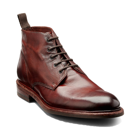 BARKER Ryan Boots - Mens Lace Up - Rosewood Dip Dyed - front view