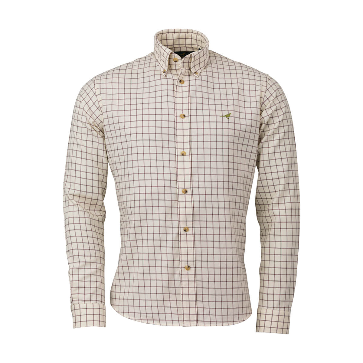 LAKSEN Bart Cotton Wool Shirt - Mens - Brown/Pink