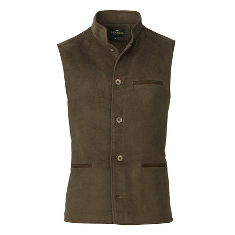 LAKSEN Belgravia Fife Moleskin Vest - Mens - Loden
