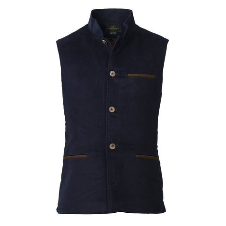 LAKSEN Belgravia Fife Moleskin Vest - Mens - Navy