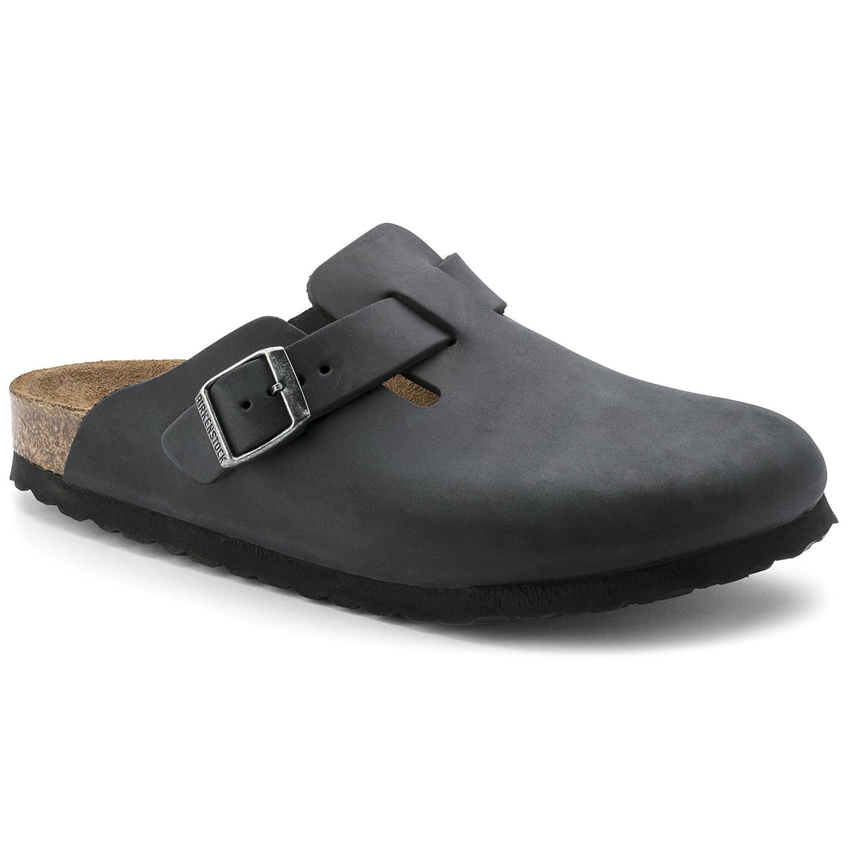 BIRKENSTOCK Boston Black oiled leather clogs