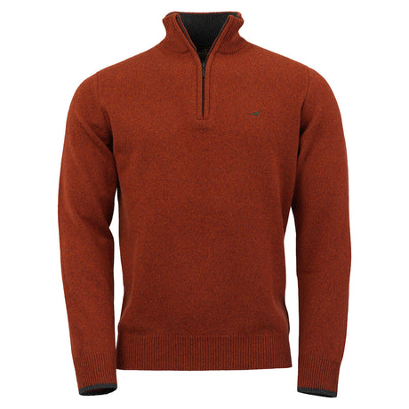 LAKSEN Brompton Zip Neck Lambswool Sweater - Mens - Tile