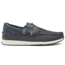 Load image into Gallery viewer, CHATHAM Brixham Leather &amp; Nubuck Boat Shoes - Men&#39;s - Navy

