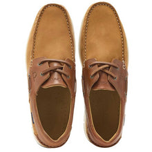 Load image into Gallery viewer, CHATHAM Brixham Leather &amp; Nubuck Boat Shoes - Men&#39;s - Tan
