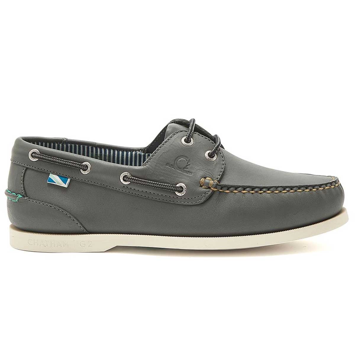 CHATHAM Crew G2 Premium Leather Boat Shoes - Men's - Dark Grey