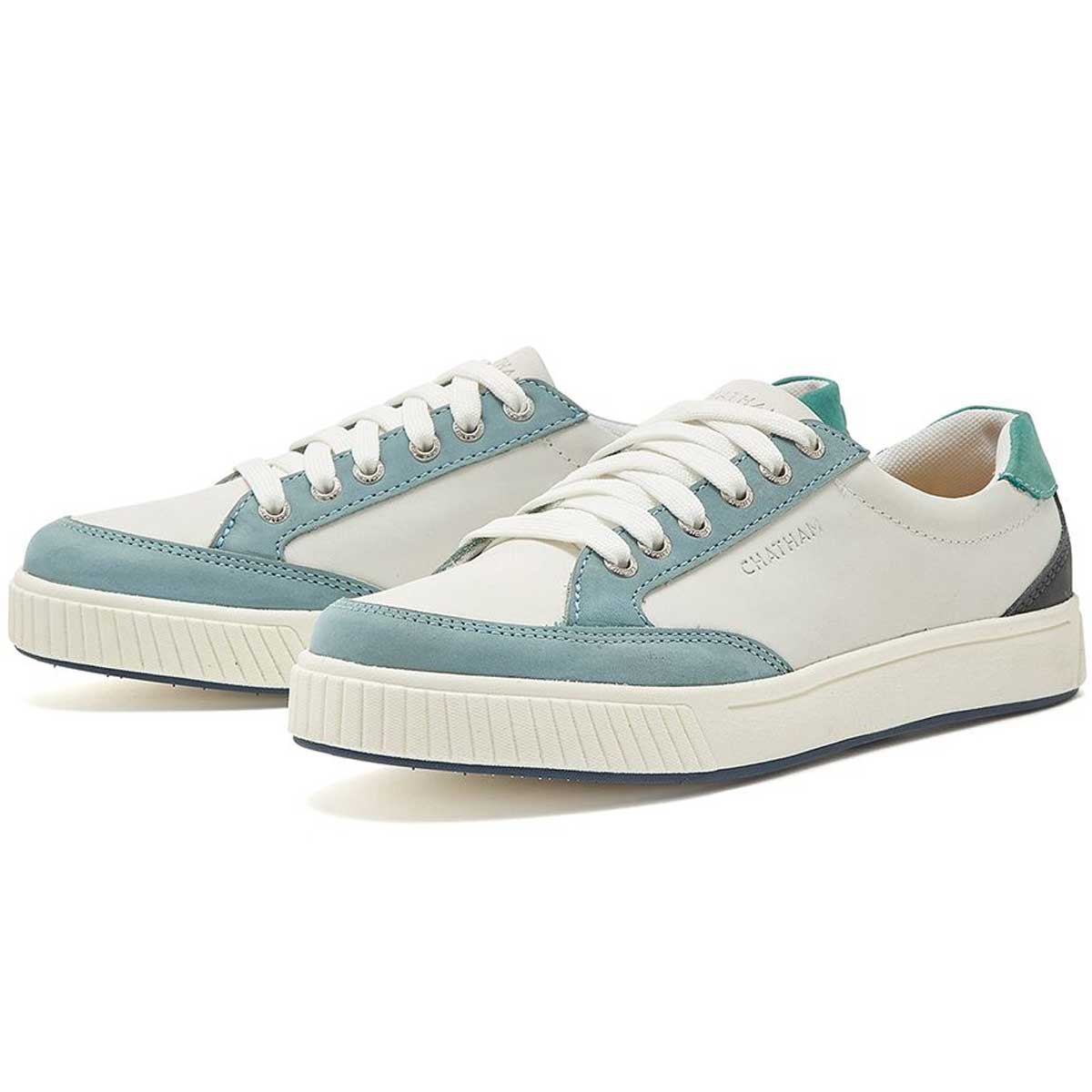 CHATHAM Fingle G2 Premium Leather Court-Style Trainers - Women's - White / Blue