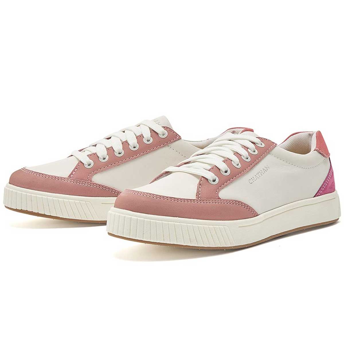 CHATHAM Fingle G2 Premium Leather Court-Style Trainers - Women's - White / Pink