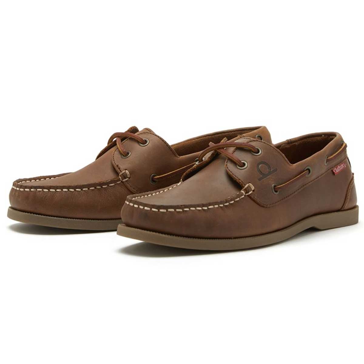 CHATHAM Galley II Leather Boat Shoes - Men's - Dark Tan