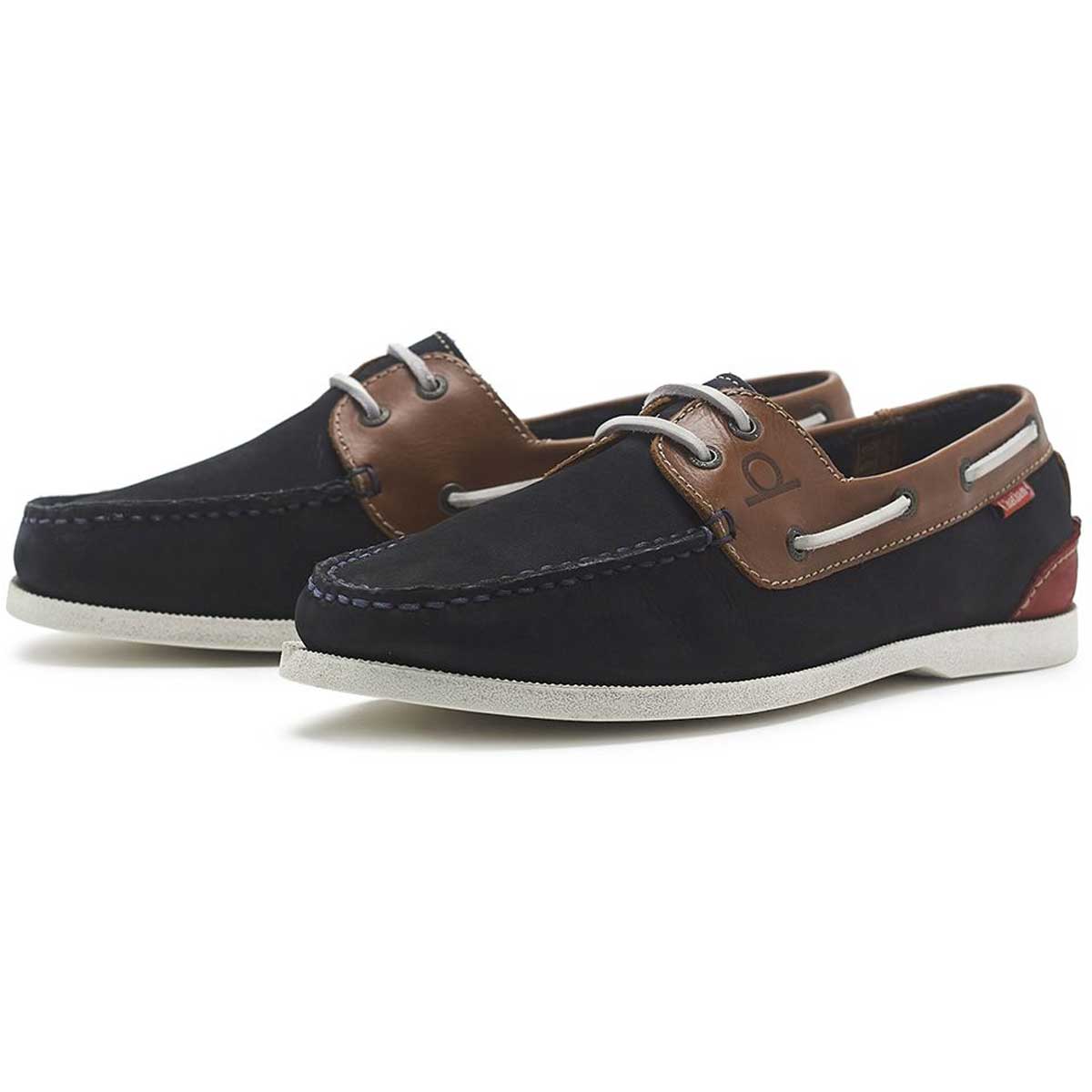 CHATHAM Galley II Leather Boat Shoes - Men's - Navy / Tan