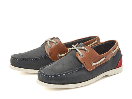 CHATHAM Galley II Leather Boat Shoes - Men's - Navy / Tan