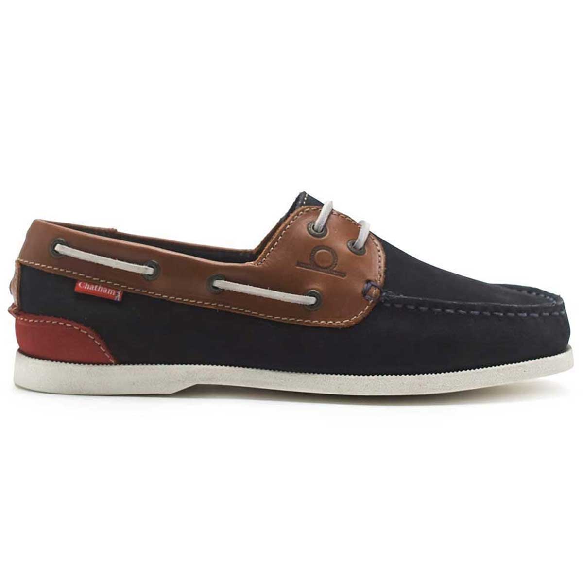 CHATHAM Galley II Leather Boat Shoes - Men's - Navy / Tan
