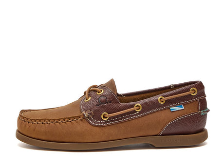 CHATHAM Ladies Bermuda G2 Leather Boat Shoes - Walnut/Brown Snake