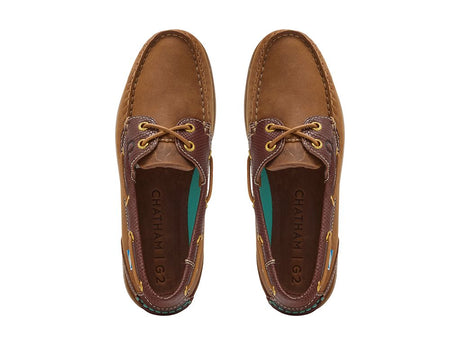 CHATHAM Ladies Bermuda G2 Leather Boat Shoes - Walnut/Brown Snake