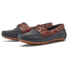 Load image into Gallery viewer, CHATHAM Ladies Cromer Driving Moccasins - Navy / Burgundy
