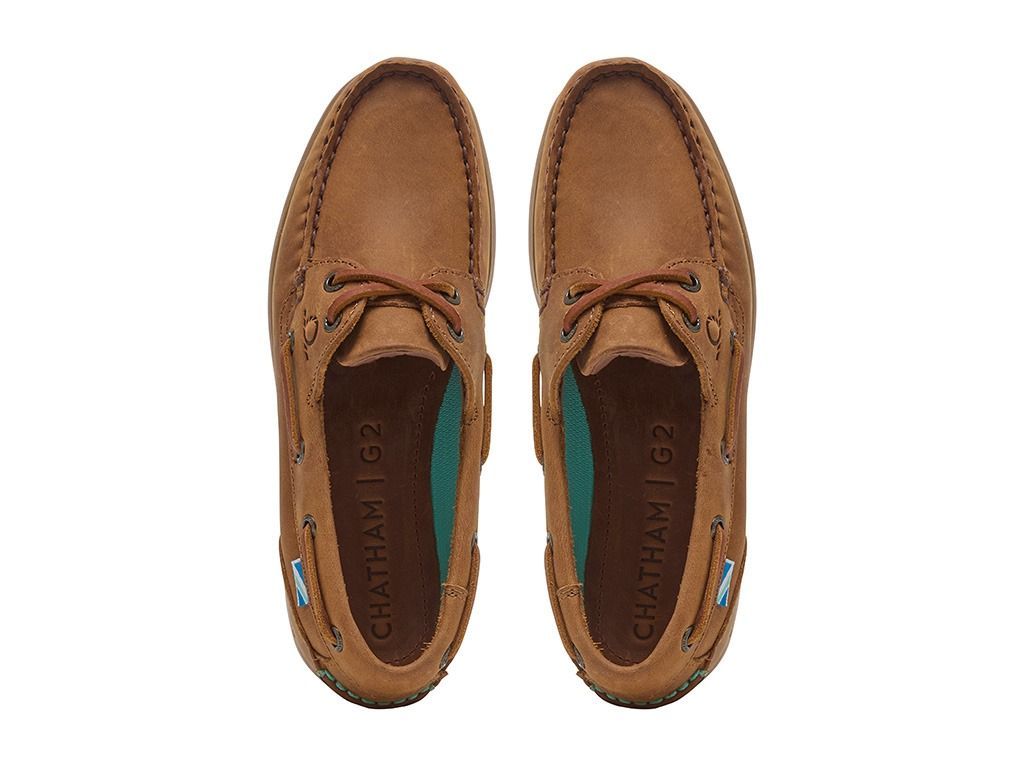 CHATHAM Ladies Deck II G2 Leather Boat Shoes - Walnut