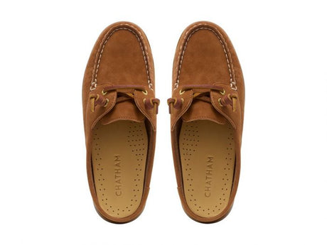 CHATHAM Ladies Lyme G2 Leather Mule Boat Shoes - Tan