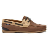 CHATHAM Ladies Penang Leather Boat Shoes - Tan / Sand / Navy