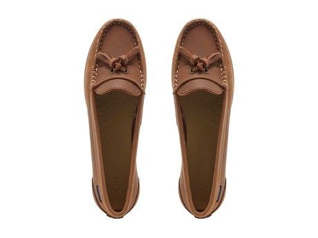 CHATHAM Ladies Pulau Leather Boat Shoes - Dark Tan