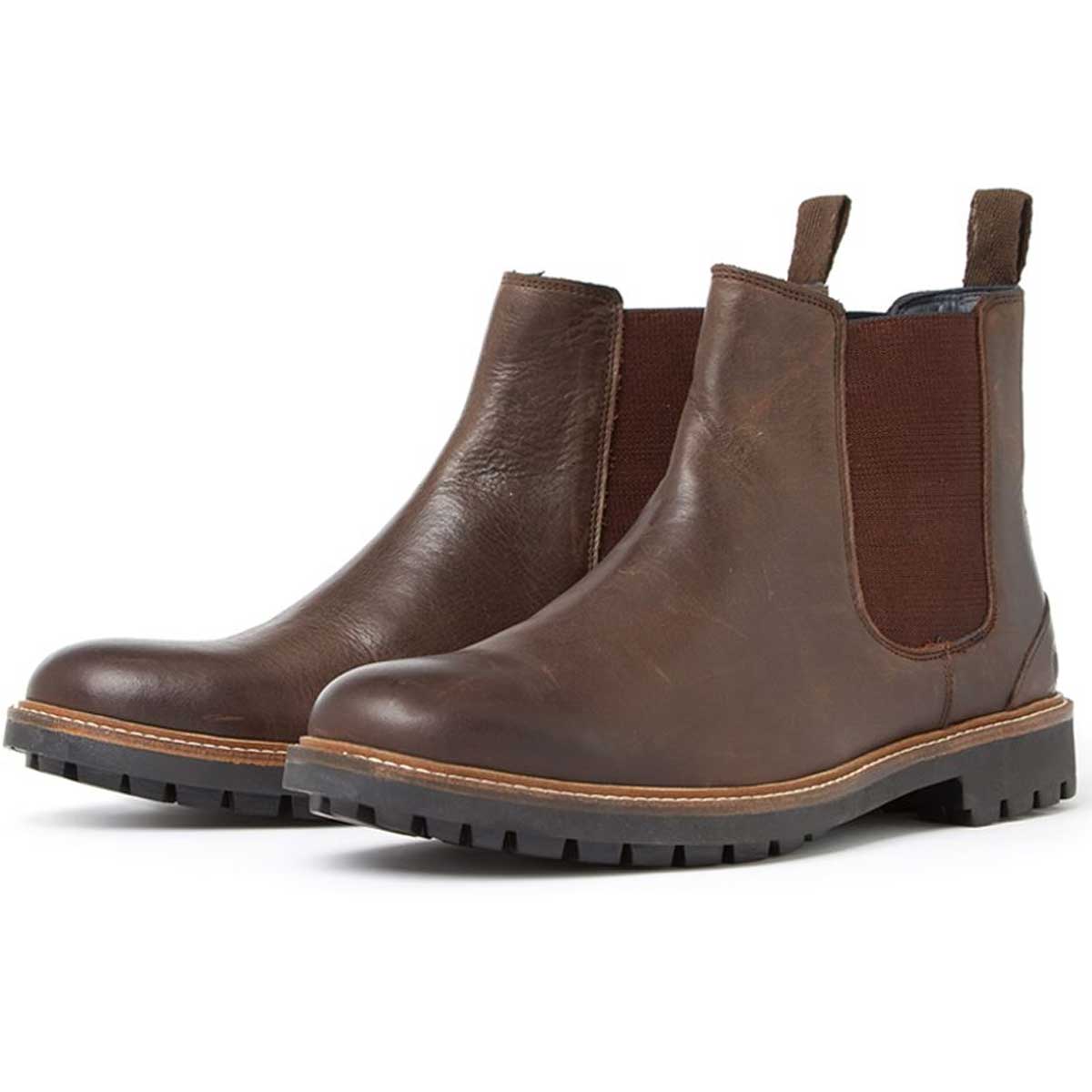 CHATHAM Mens Chirk Leather Chelsea Boots - Dark Brown