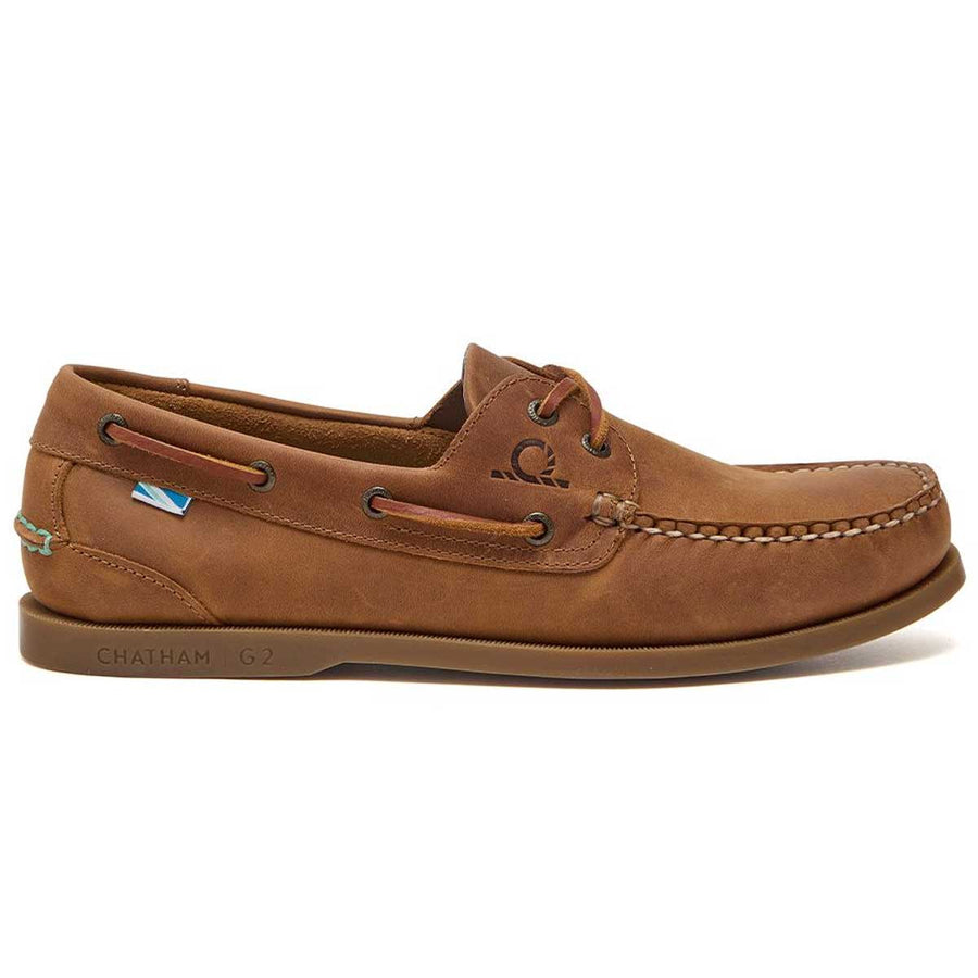 CHATHAM Mens Deck II G2 Leather Boat Shoes Walnut UK Euro 40