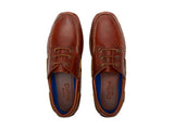 CHATHAM Mens Rockwell G2 Wide Fit Leather Boat Shoes - Chestnut