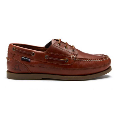 CHATHAM Mens Rockwell G2 Wide Fit Leather Boat Shoes - Chestnut