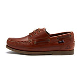 CHATHAM Mens Rockwell G2 Wide Fit Leather Boat Shoes - Chestnut